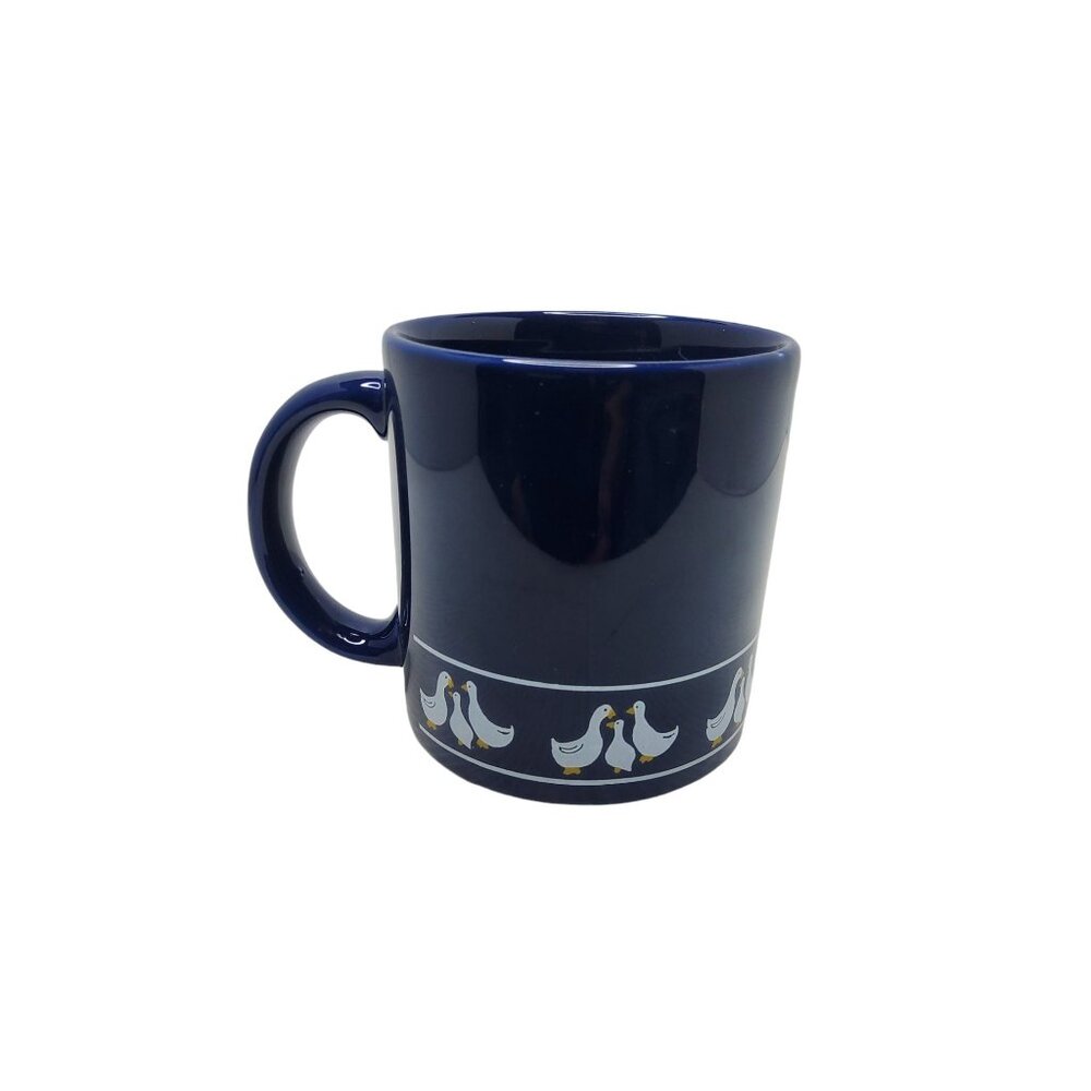 vintage cccc england porcelain blue duck design 10oz coffee mug